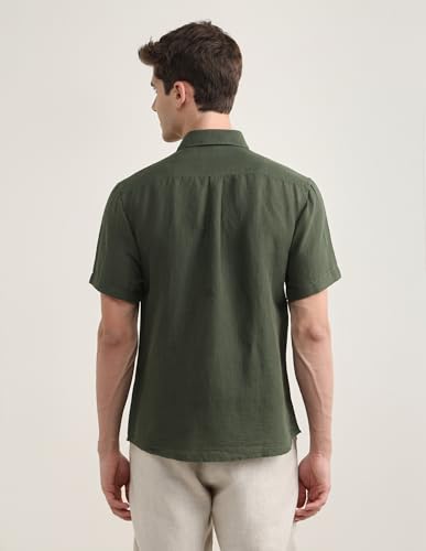 U.S.Polo Association Men's Solid Regular Fit Shirt (USSHT3233H_Olive_40)