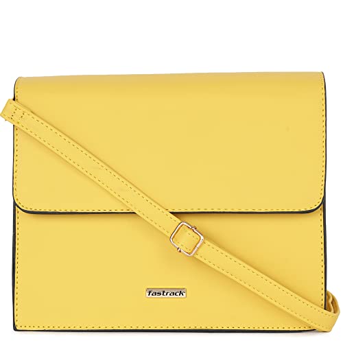 Fastrack Solid PU Structured Sling Bag for Women, Girls and Ladies | with Detachable Sling Straps | Slings for Casual Carry