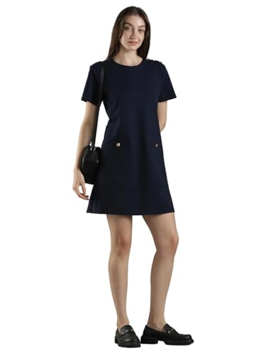 Cotton Round Neck Shift Dress