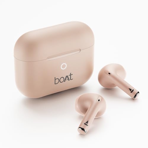 boAt 2026 Launch Airdopes Joy v2, 35H Battery, Pocketable Design, ASAP™ Charge, 13mm Drivers, Easy Touch Controls, ENx™ Tech, IWP™ & App Support TWS Bluetooth Earbuds with mic (Dusty Rose)