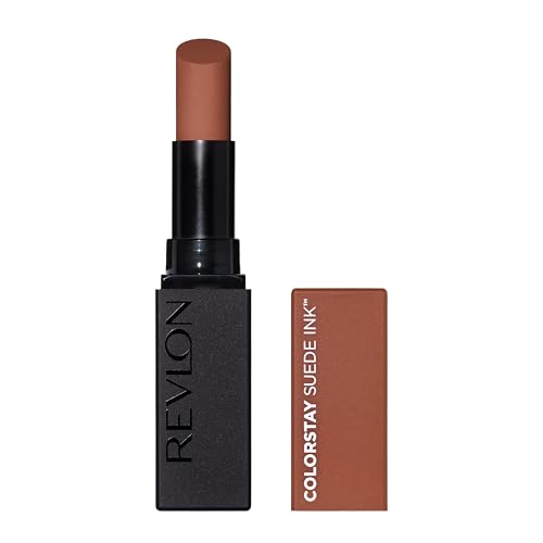 Revlon Lipstick, ColorStay Suede Ink, Built-in Primer, Infused with Vitamin E, Waterproof, Smudge-proof, Matte Color, 004 Pure Talent, 2.55 g