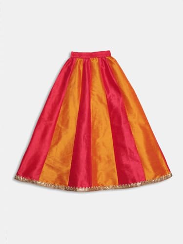 studio rasa Girls Dupion Kalidaar Embellished Lehenga Set for Festive Wedding Party(GLC62501/11-12_Orange_11-12 Y)