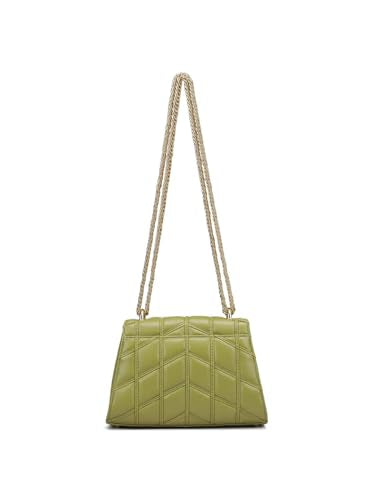 Da Milano Genuine Leather Green Shoulder Bag (10156S) (Small)