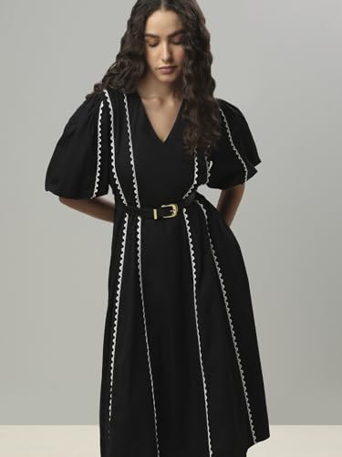 VERO MODA Womens Midi Dress Black