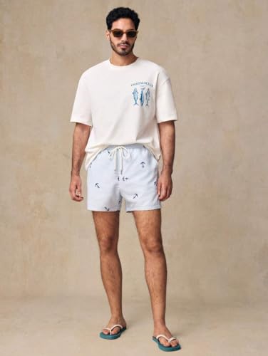 GURIK Men's Oversized Baggy Fit Drop Shoulder Printed Tshirt(SF-Mens-osize-Tshirt-EndlesOcean-whe-XXL) White