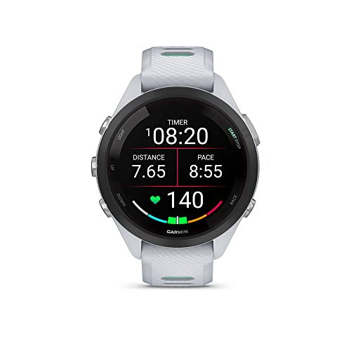Garmin Forerunner 265S Advanced Multisport Touchscreen Smartwatch, Whitestone | Heart Rate Monitor, Training Stats, Daily Suggested Workouts, Up to 15 Day Battery Life with Signature Charging Bundle