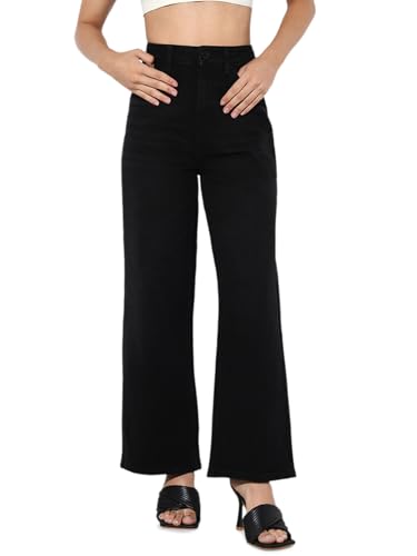 ONLY Women's Flared High-Rise Black Jeans