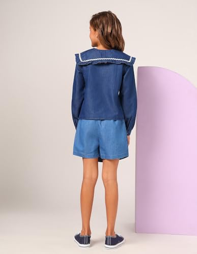 U.S. POLO ASSN. Kids Regular fit Girls Cotton Long Sleeves Round Neck Tops (UGTOP0203_Blue_12M)