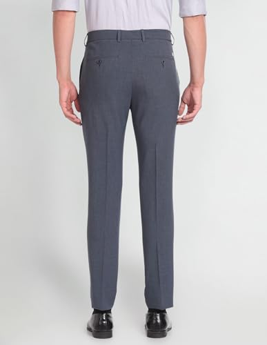 Arrow Mid Rise Flat Front Trousers Dark Grey