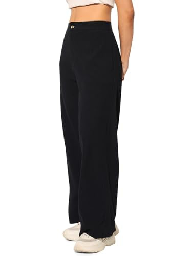 ONLY Women Loose Fit High-Rise Black Pants