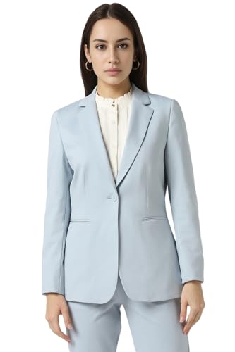Van Heusen Women's Blazer (VWKZFRGFV20024_Light Blue
