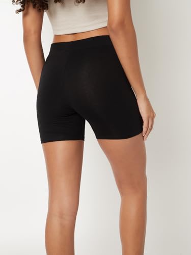 Max Women Solid Cycling Shorts (Black_XXL)