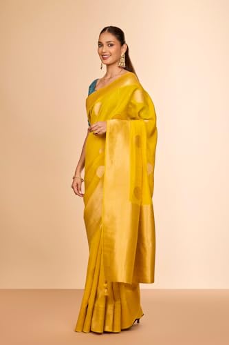 Taneira Women Red Viscose Organza Contemporary Embroidery Saree with Unstitched Blouse (SACP07AD5014 - Red)
