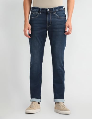 Arrow Mid Rise Stone Wash Slim Fit Jeans