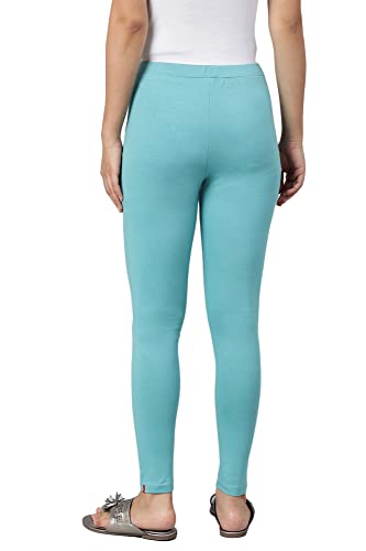 W for Woman Light Blue Solid Knitted Women's Tights