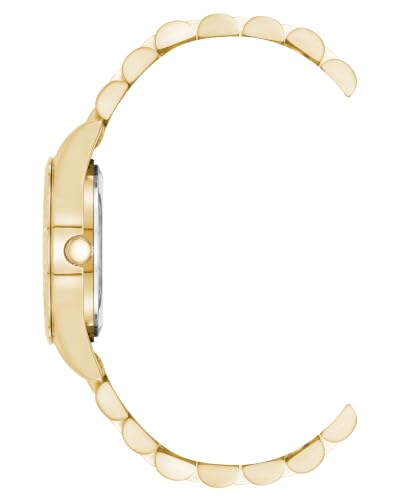 Anne Klein Women's Premium Crystal Accented Date Function Bracelet Watch, Black/Gold