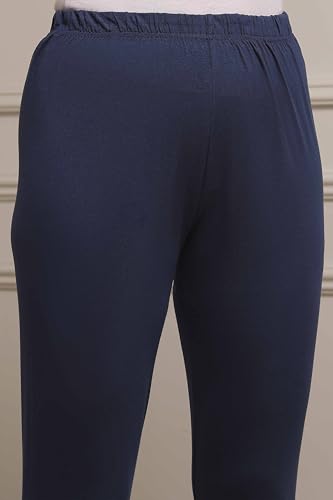 Biba Women Navy Cotton Anarkali Printed Suit Set_42