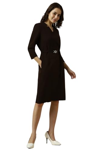 Allen Solly Women Brown Solid Formal Dress
