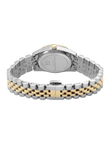 French Connection | Green MOP Dial | Dated Display | Gold Two Tone Stainless Steel Bracelet Strap | Quartz Watch for Women - FCND4NTM