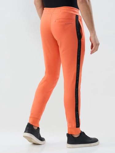 Park Avenue Men Slim Fit Solid Pattern Cotton Polyester Blend Flat Front Casual Jogger Pant
