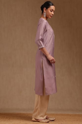 Soch Womens Purple Gadwal Embroidered Kurta with Thread Work