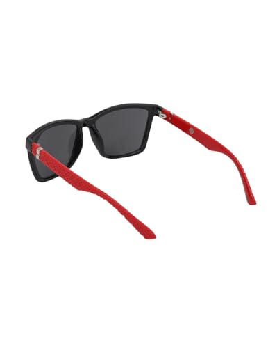 Carlton London Black with Red Toned UV Protected Lens Rectangle Sunglass for unisex