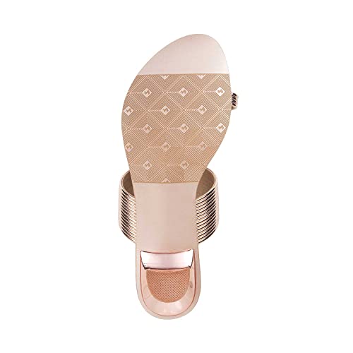 Metro Women's Rose Gold Fashion Kitten Heel Slip-on Sandals UK/7 EU/40 (32-238)