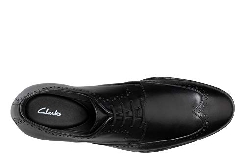 Clarks Mens 26148029 Black Black Leather Uniform Dress Shoe - 9 UK (261480297)