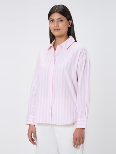 Pepe Jeans Pink Striped Women Long Sleeves Shirt