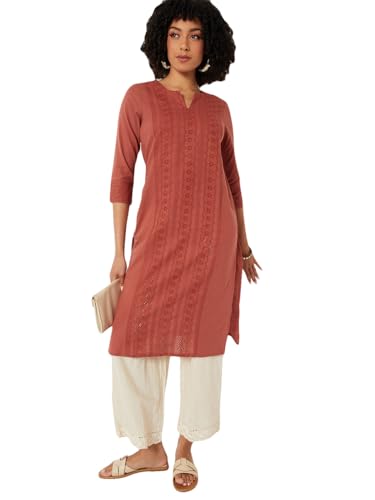 Max Women Schiffili Straight Kurta (Orange_M)