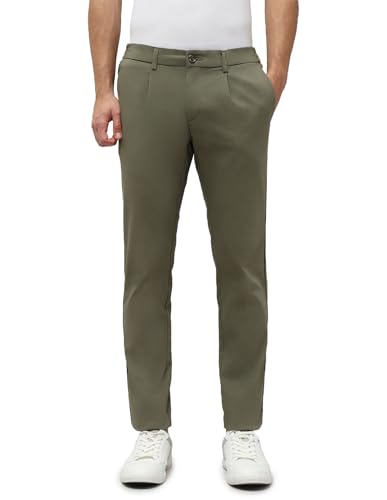 U.S.Polo Association Men's Slim Fit Mid Rise Trousers (USTRO045D_Olive_32)