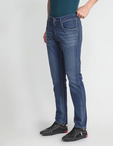 U.S. POLO ASSN. Men's Slim Tapered fit Modal Jeans (UDJEN0699_Blue_38)