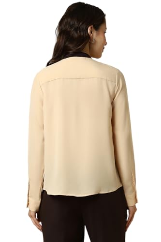 Allen Solly Women Beige Solid Long Sleeves Shirt