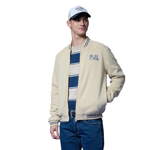 Pepe Jeans White Baseball Neck Full Sleeve Lightweight Sweatshirt