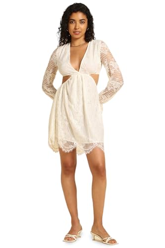 FOREVER 21 women's Nylon Fit and Flare Mini Casual Dress (477499_White