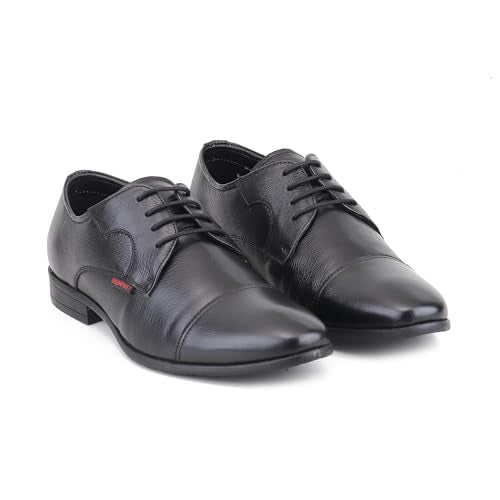 Red Chief Low Ankle Formal Derby Shoes for Men | Black UK08