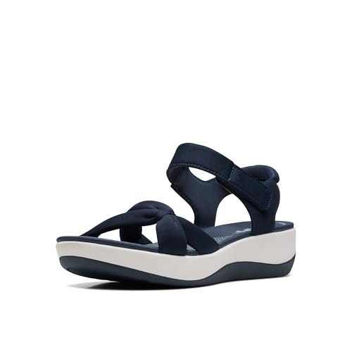 Clarks Women's Ankle Strap Athletic Sandals, Navy Textile, 2.5 UK