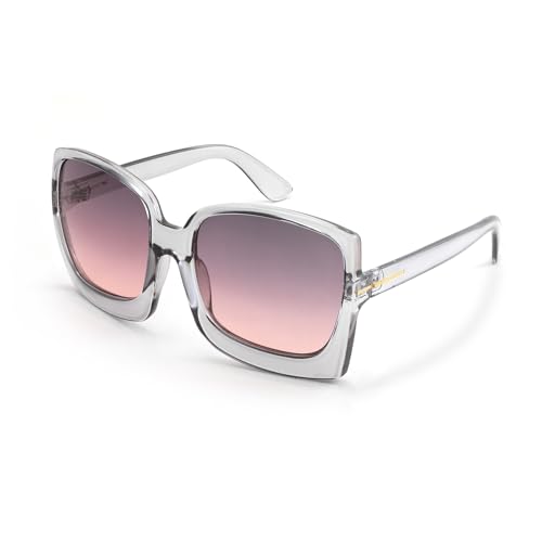 Karsaer Oversized Retro Square Round Women Non-Polarized Sunglasses Large Frame Vintage Women Shades K7075, Pink