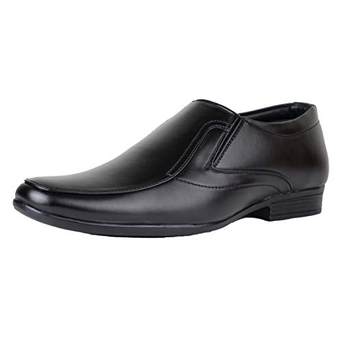 HIKBI Shearling Goat Leather Formal Shoes Office Shoes Mocassion for Men's Black