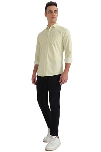 Allen Solly Men's Slim Fit Shirt (Yellow)