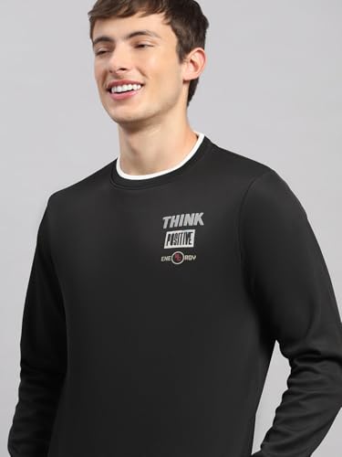 Monte Carlo Mens Regular Fit Printed Pull On Full Sleeve Winter Sweatshirt | Stylish Sweatshirt for Men |Comfortable Casual Winter Wear for Men's Black 3XL (Pack of 1)