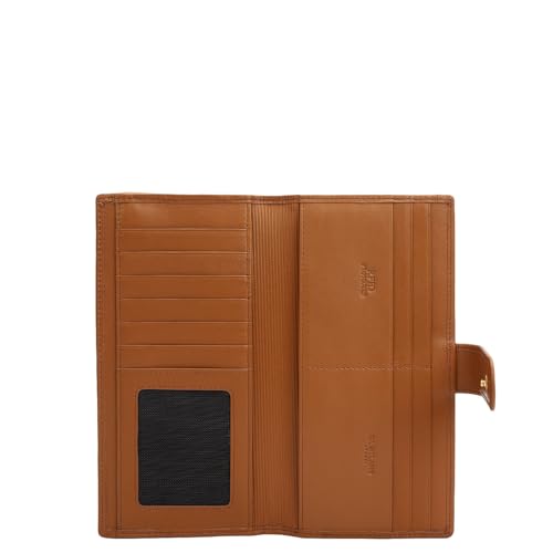 Da Milano Premium Leather Wallet for Women | Multi Compartment Travel Wallet - Brown (10532)