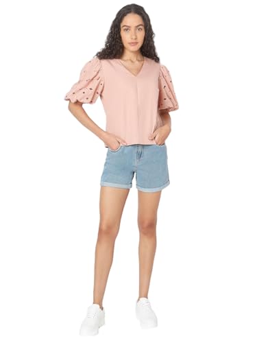 VERO MODA Women Regular Fit Pink Top