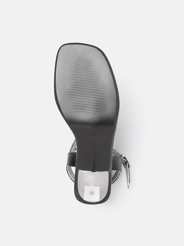 Marc Loire Women Embellished Fashion Sandals with Kitten Heels (Black, UK Footwear Size System, Adult, Women, Numeric, Medium, 4)