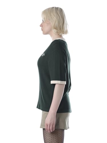 ONLY Women's Self Design Relaxed Fit Green Sweater