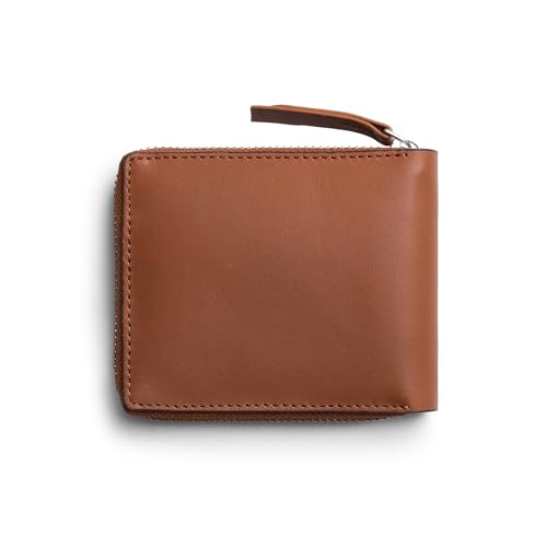 DailyObjects Tan Genuine Leather Zip Around Wallet with Secure Zipper Closure| Multiple Card Holders| Coin Section| Stylish Clutch Purse| Durable Organizer for Cash| Cards| IDs| and Daily Essentials