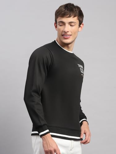 Monte Carlo Mens Regular Fit Printed Pull On Full Sleeve Winter Sweatshirt | Stylish Sweatshirt for Men |Comfortable Casual Winter Wear for Men's Black 3XL (Pack of 1)