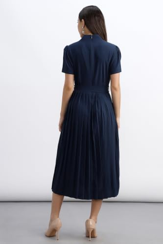 Women Navy Solid Formal Dress