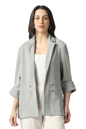 Women Grey Solid Blazer