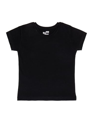 BODYCARE Girls Round Neck Half Sleeves Solid Tshirt - Black